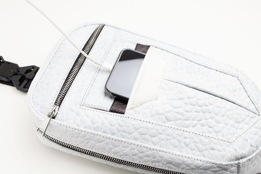 VARSANT Crossbody Sling Bag 3L – Crackle White Leather