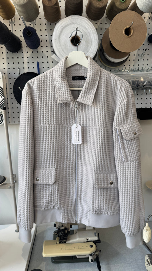 Varsant Blouson Jacket Waffle Cotton - Light Grey