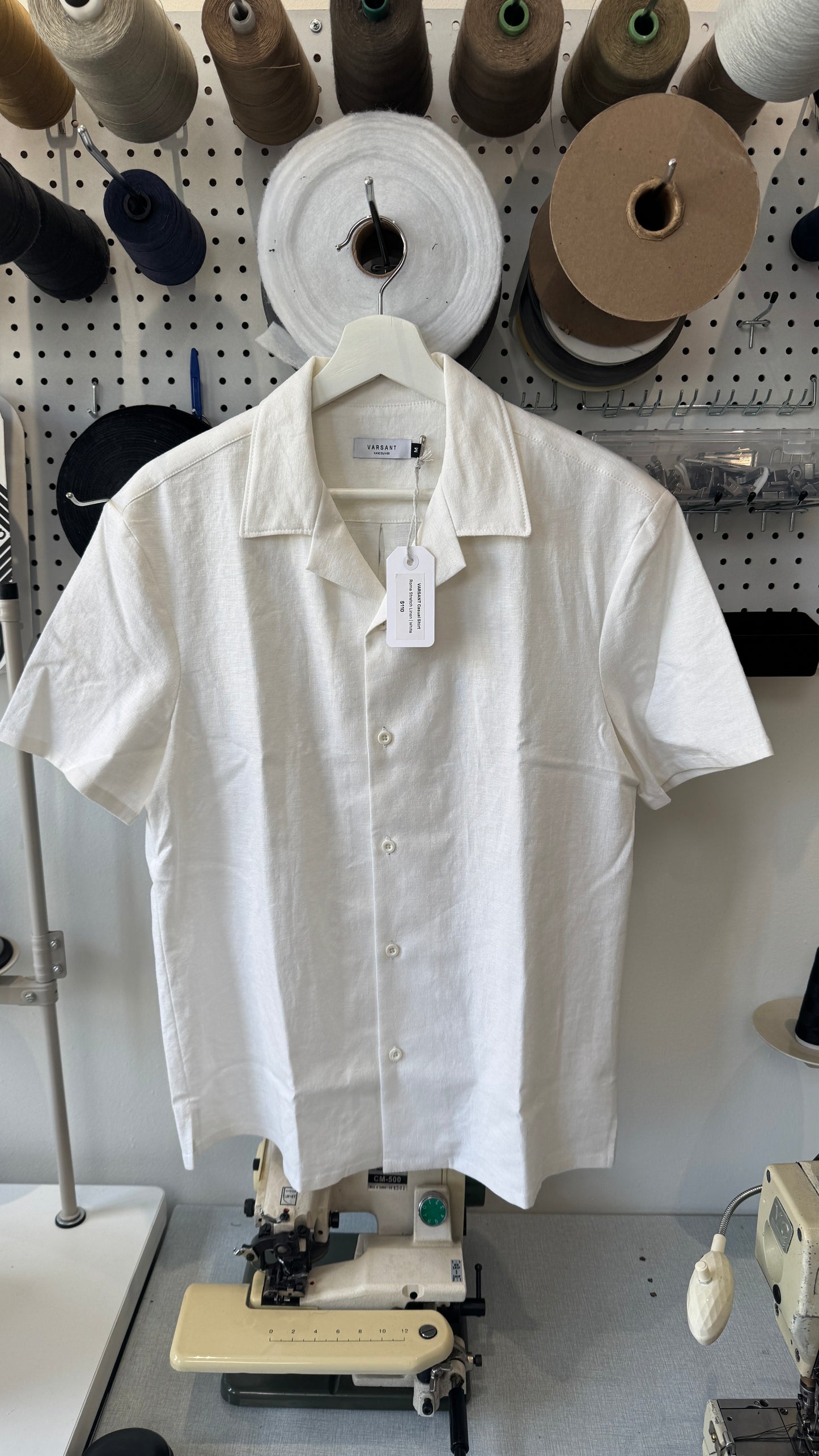 Varsant Casual Shirt Roma Stretch Linen - White