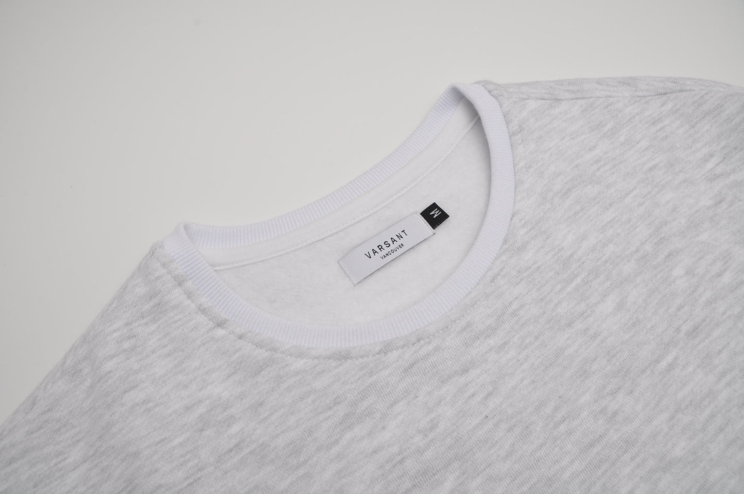 Varsant Dropdown Crewneck Cotton Fleece - Cloud White