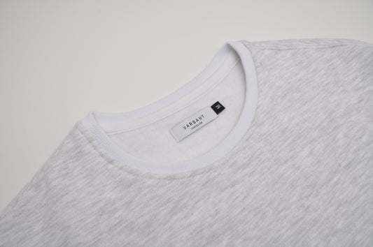 Varsant Dropdown Crewneck Cotton Fleece - Cloud White