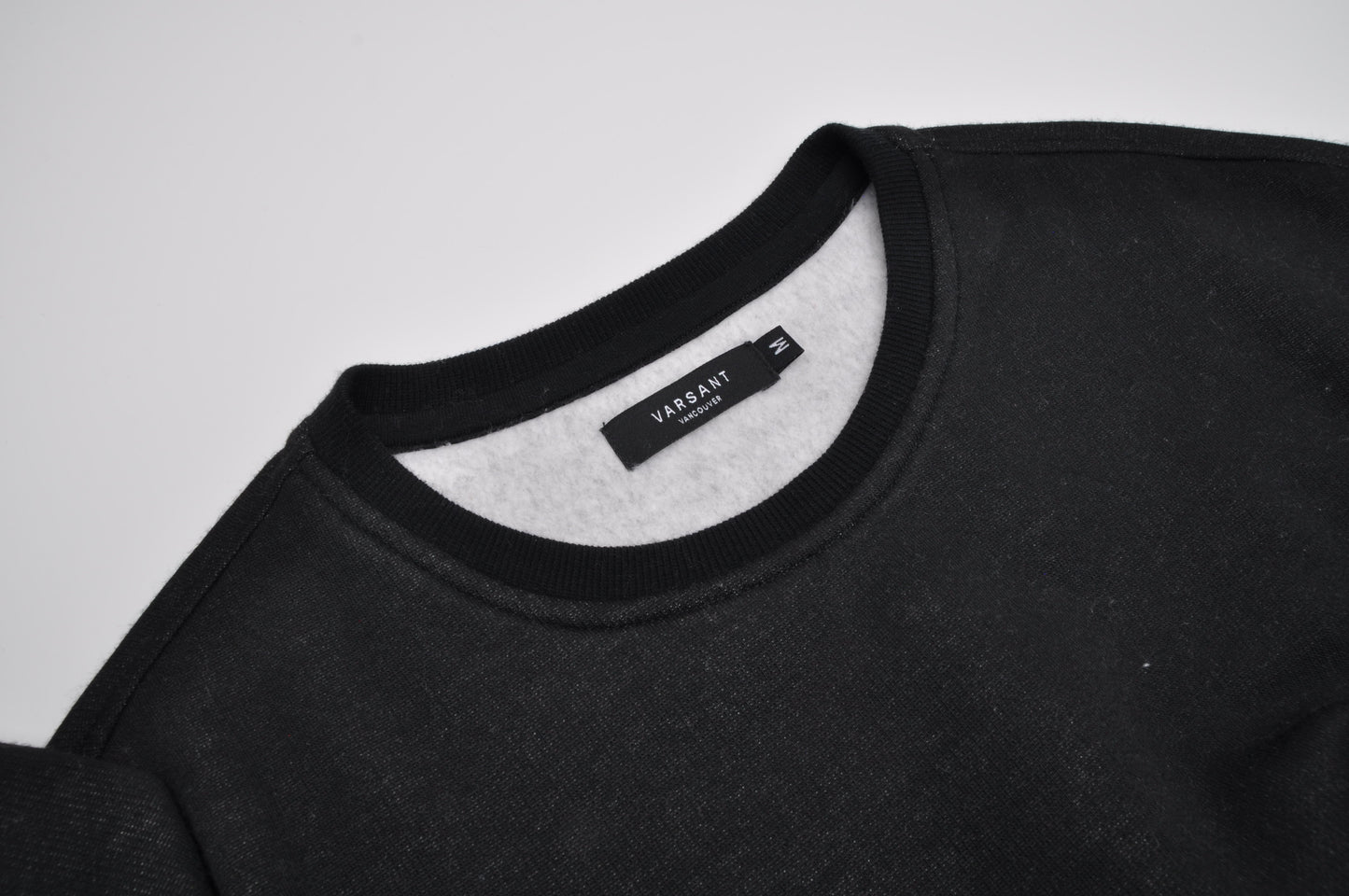 Varsant Dropdown Crewneck Cotton Fleece - Active Black